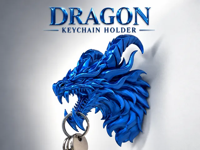 Devil dragon head keychain organizer