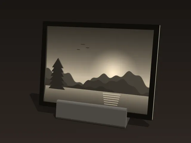 Framed Lithophane Panel + Stand – Mountain Sunset (Free STL)