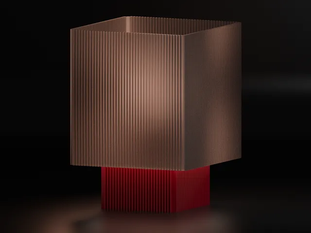 Cube ribbed table lamp