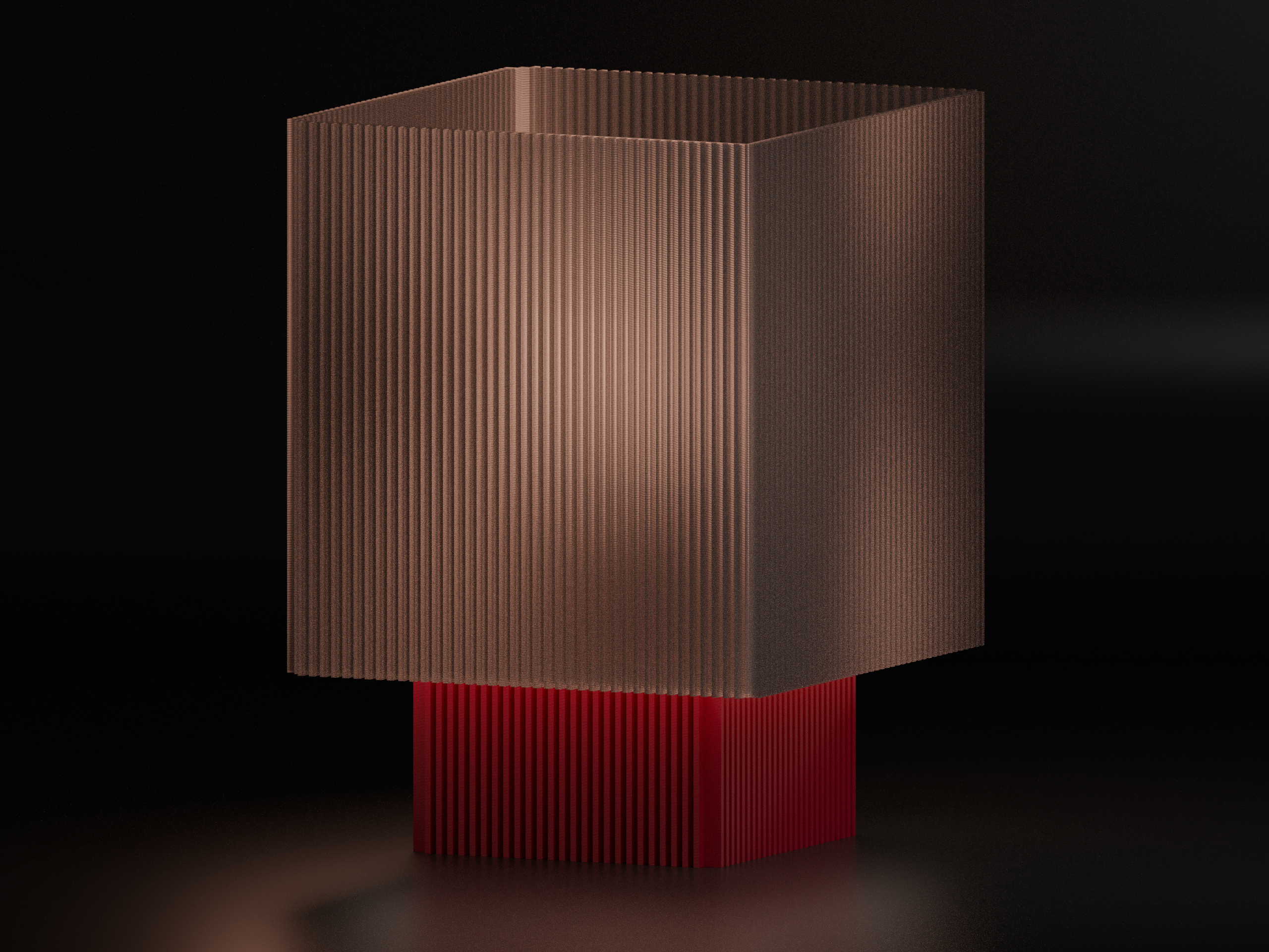 Cube ribbed table lamp