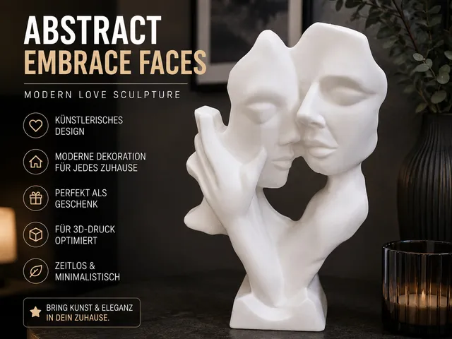 Abstract Embrace Faces – Modern Love Sculpture | Minimalist Decor