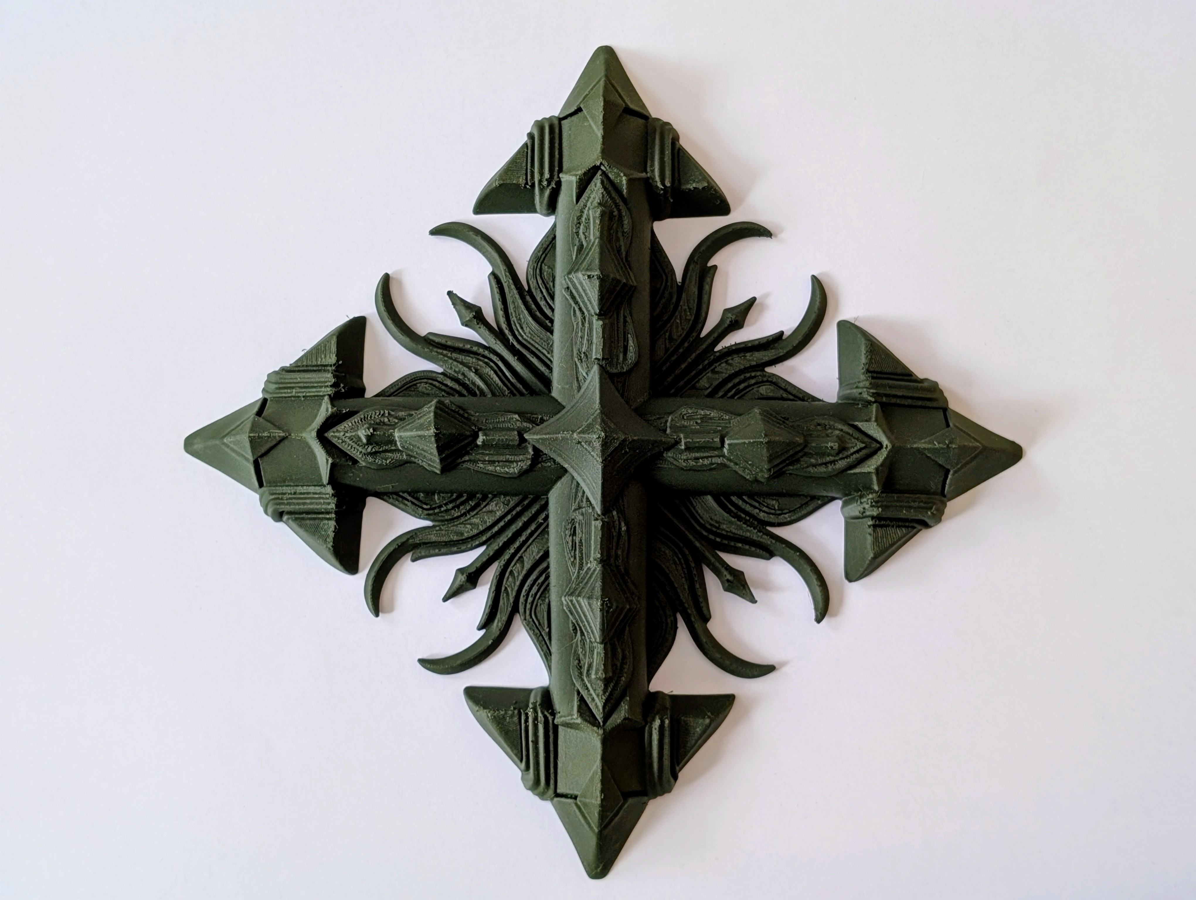 Ornate Cross Wall Art - Sculptural 3D Compass