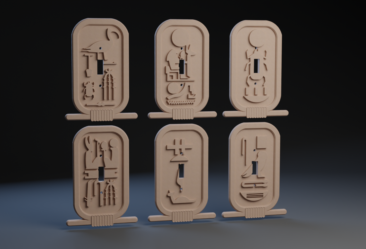 Egyptian Hieroglyphics Switch Plate Set
