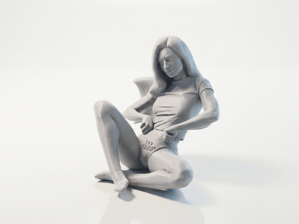 Elegant Seated Lady Figurine Female Figure 3D Printable