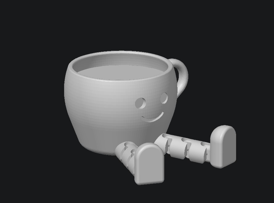 Articulated cute coffee cup buddy