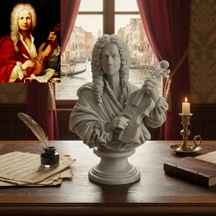 Antonio Vivaldi – Bust with Violin