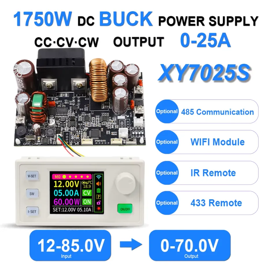 XY7025S DC Buck Converter Enclosure (Board + LCD Case) by Deep