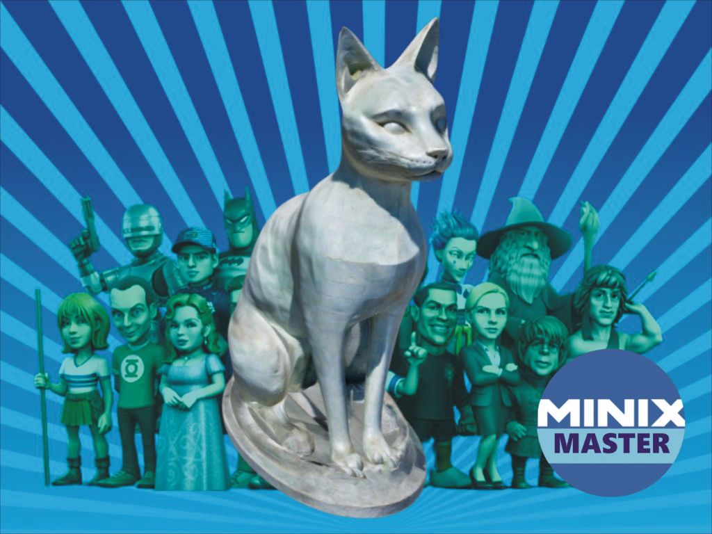 two-tailed cat statue