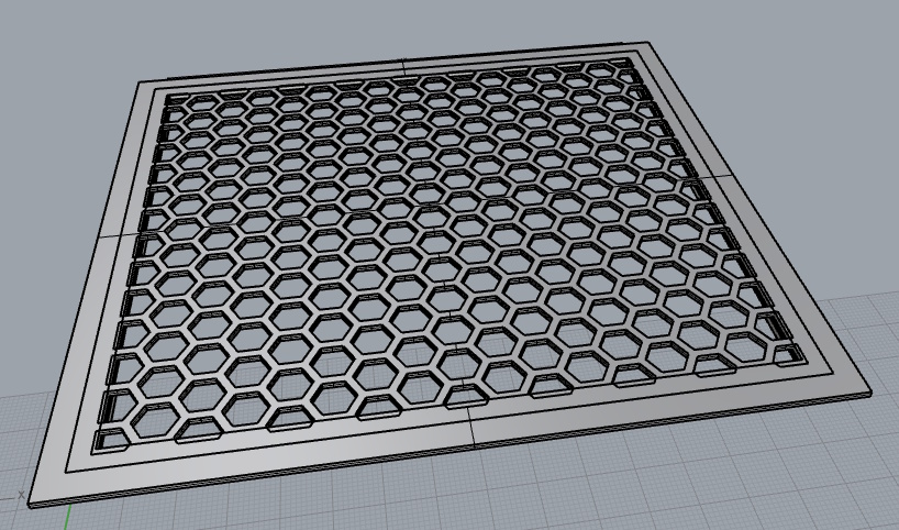 Case grill with hexagonal holes