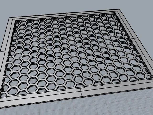 Case grill with hexagonal holes