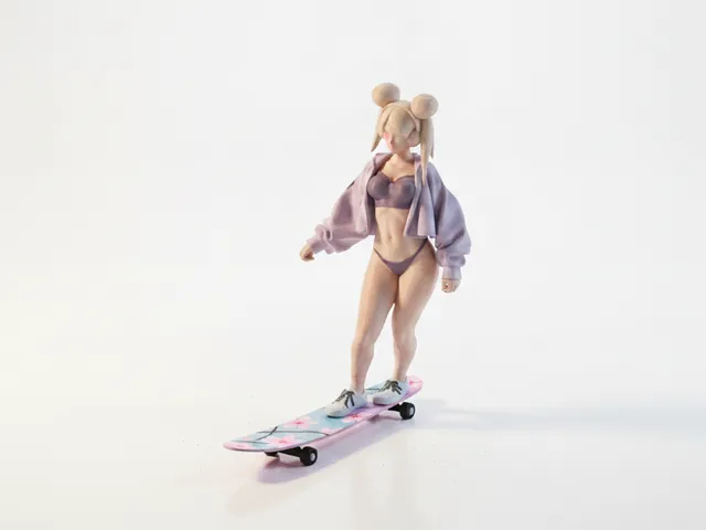 Snowboard Lady Female Figurine Sports 3D Printable