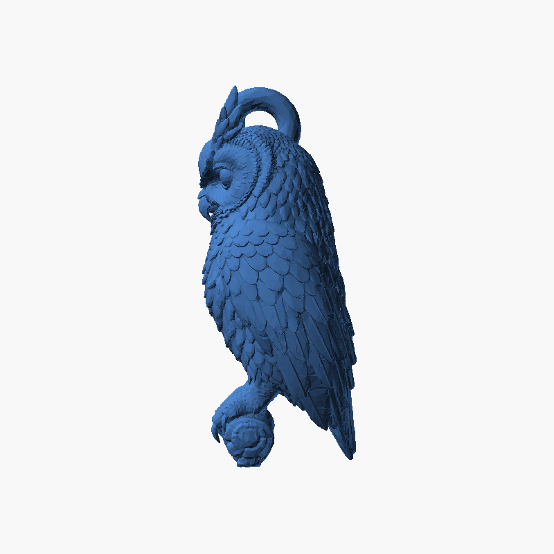 Miniatura 3 do modelo 3D Strix Owl Earring Charm