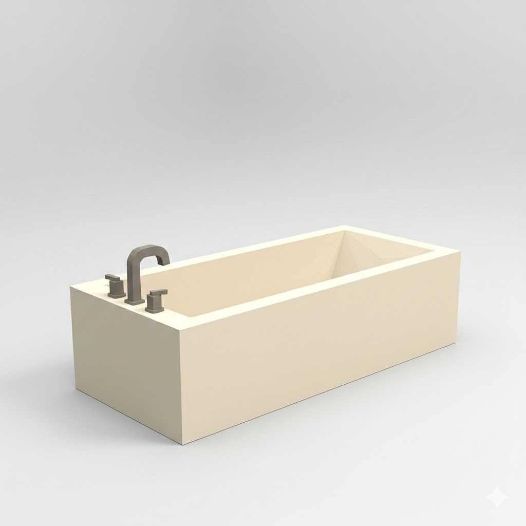 Low Poly Bathtub 3D Model