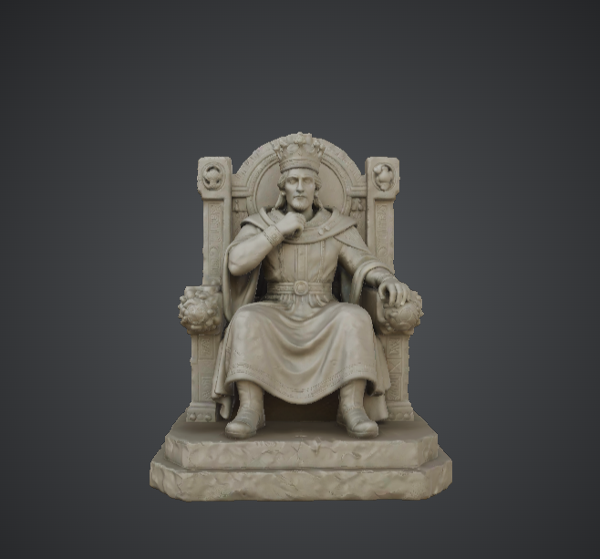 Medieval King on Throne – Regal Monarch Statue