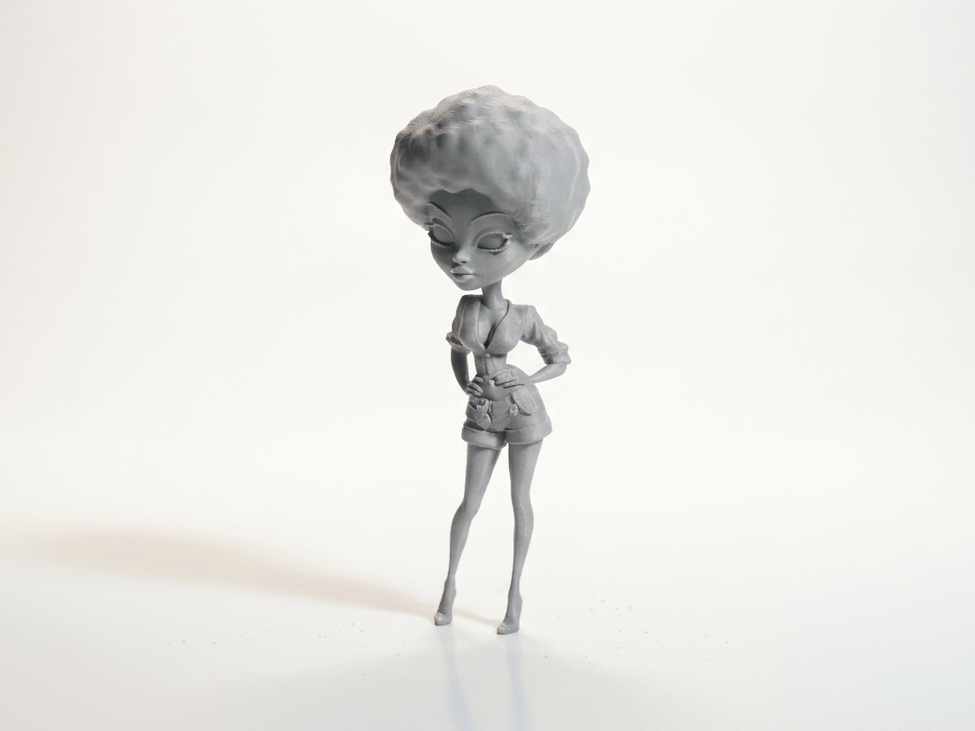 Lady In Afro Figurine Female Character 3D Printable