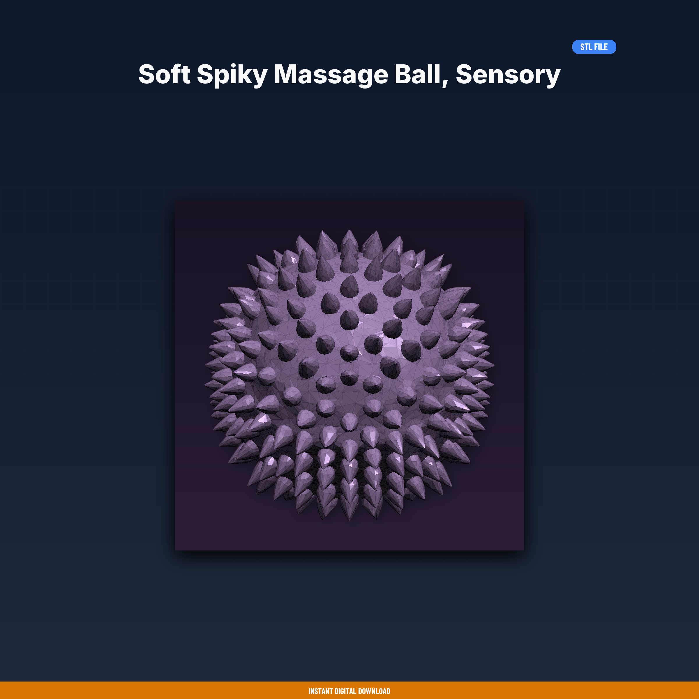 Soft Spiky Massage Ball, Sensory Stimulation, Hand Strengthening, - 3D Printable STL File
