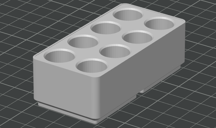 Gridfinity 1x2x4H Ink Sample Holder for up to 14mm Diameter Vials