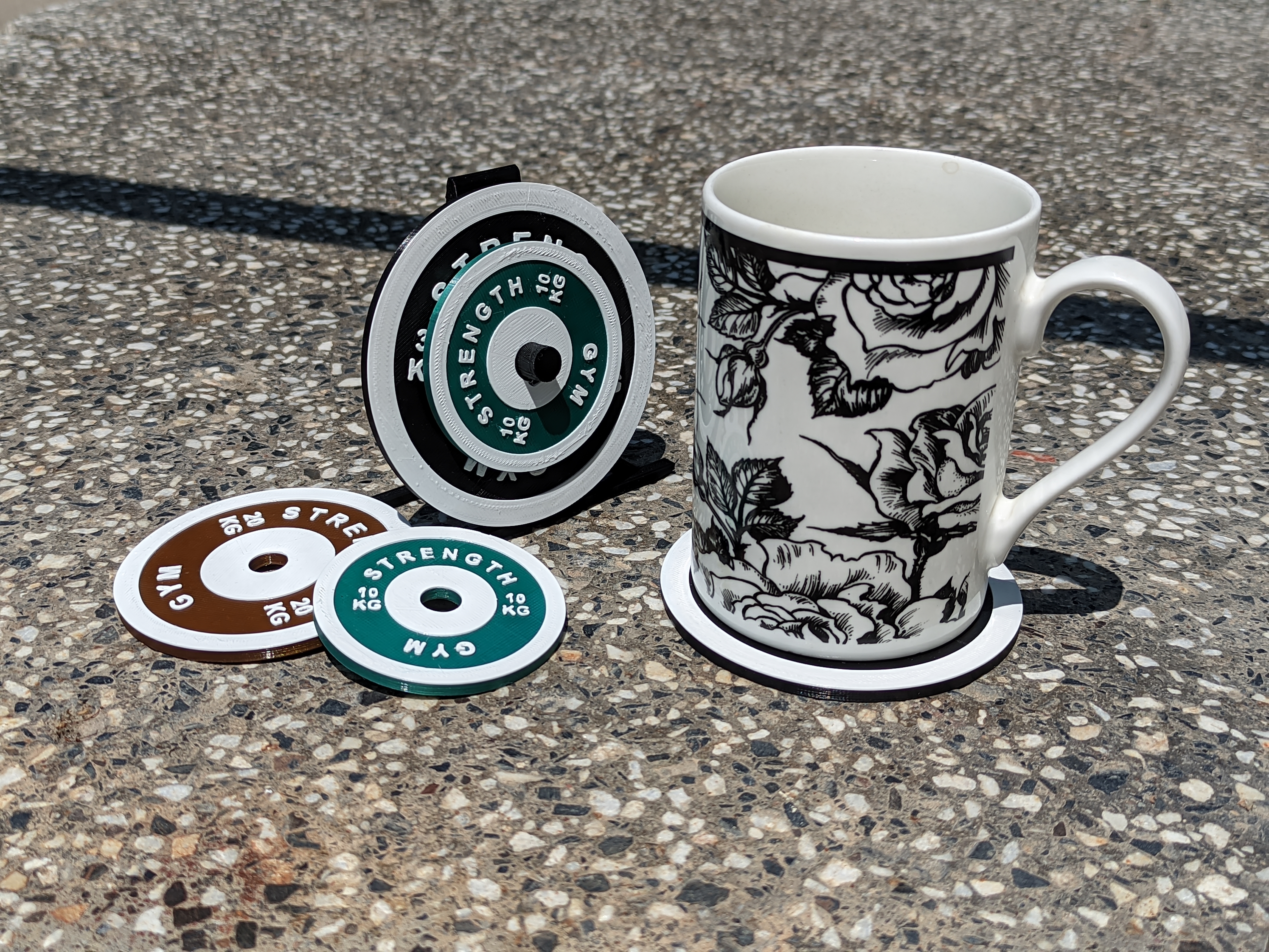 Fitness cup coasters with a stand!
