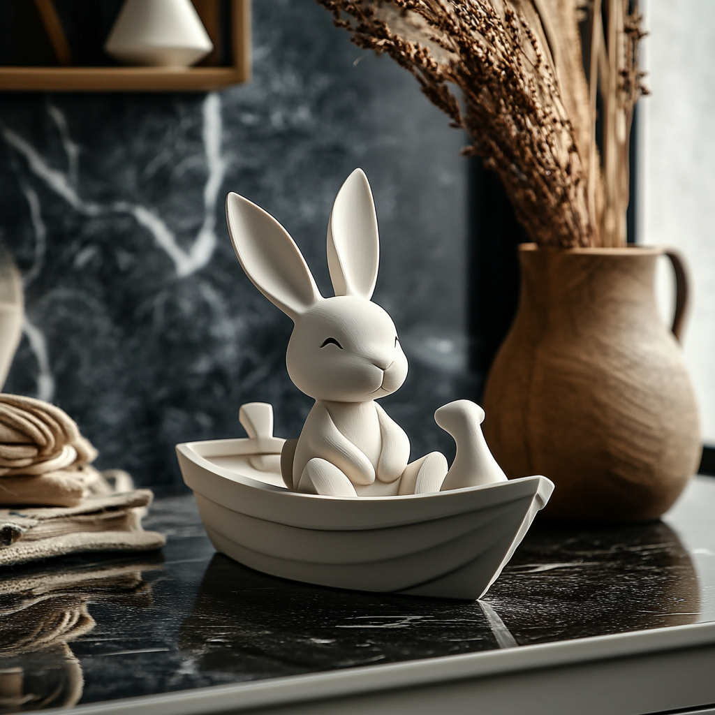 Easter Bunny in Boat – Cute Holiday Decor