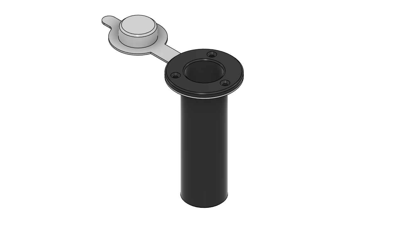 Fishing Rod Holder Flushmount with gasket and cap