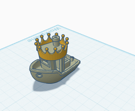 Benchy with a crown 3D model