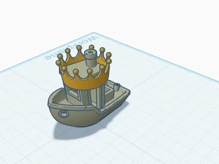 Benchy with a crown