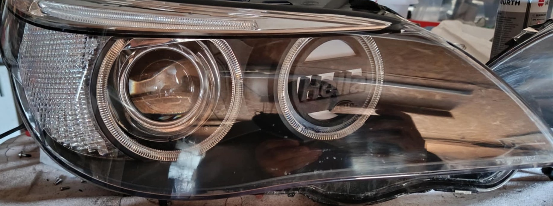BMW E90 Hella adapter remove high beam bi led conversion