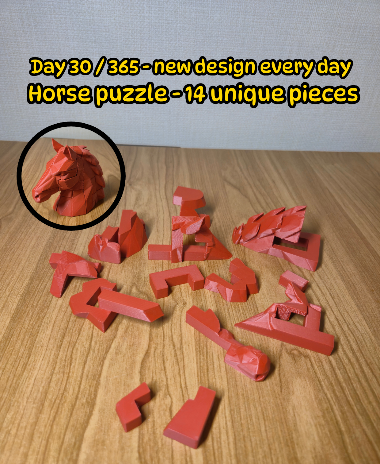 Low Poly Horse Puzzle – 14-Piece Assembly Sculpture