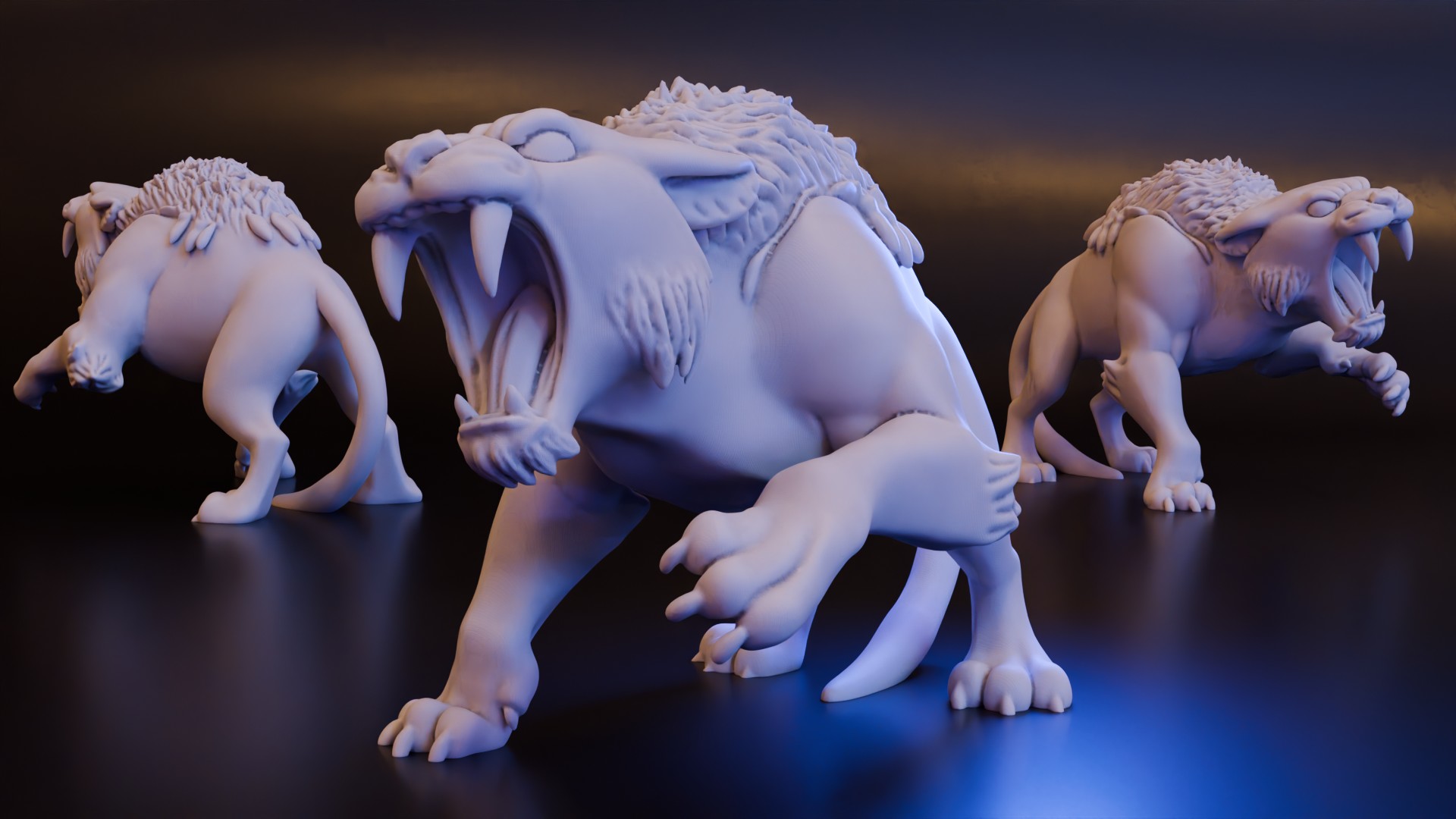 Ebonclaw - Saber-toothed Tiger - Large Beast (DND / TTRPG)