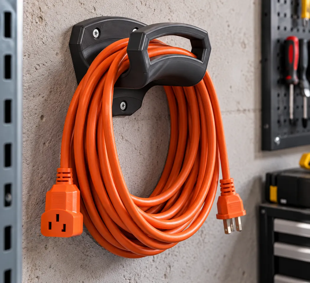Wall-Mounted Extension Cord & Hose Bracket in Signal Violet