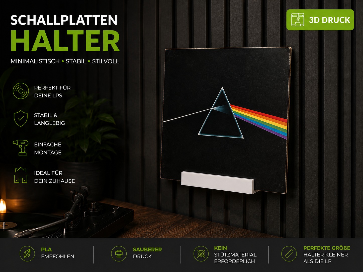 Schallplattenhalter – Wandhalter für Vinyls