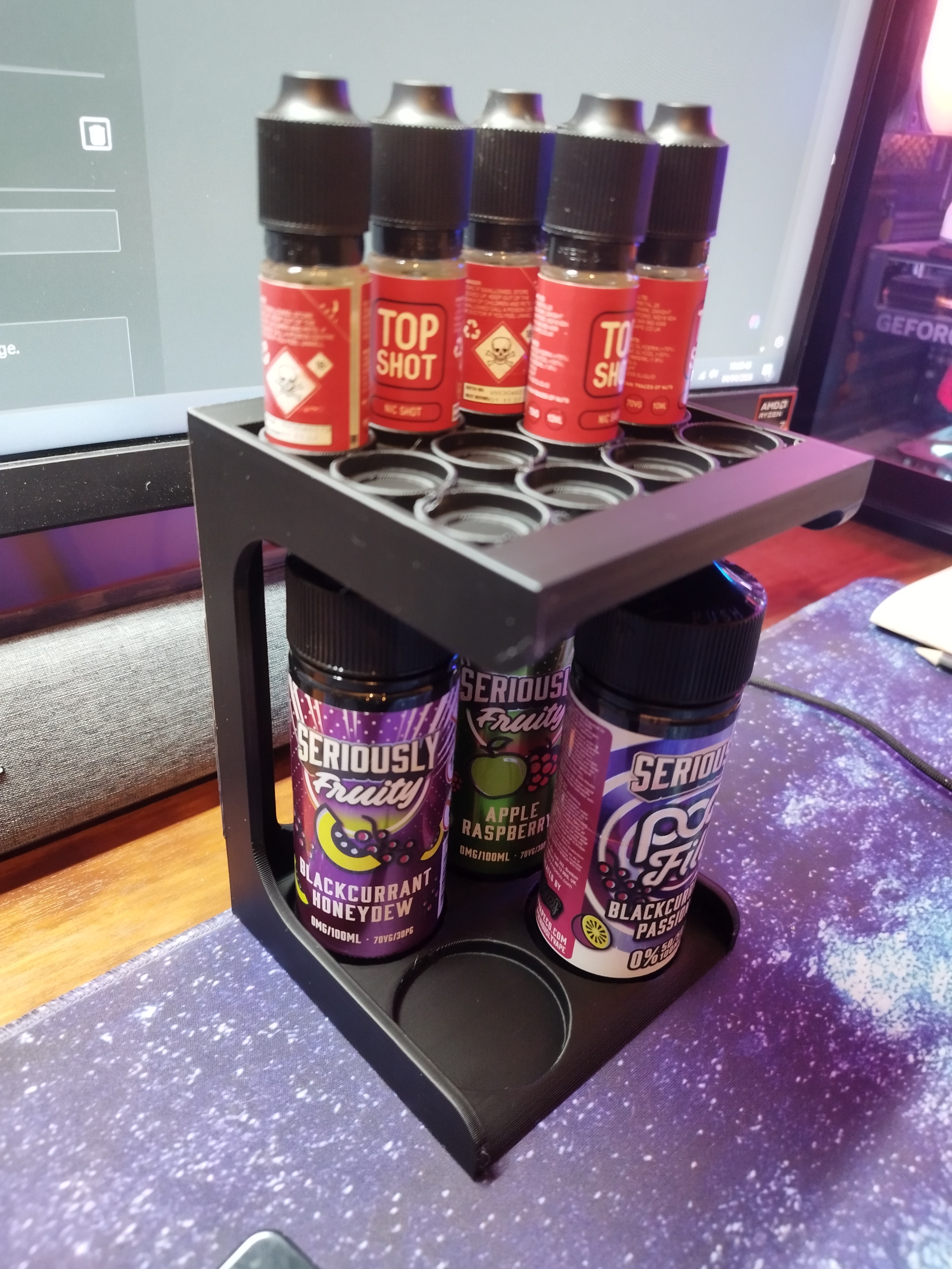 Vape Juice Stand for 100ml short fills and 10ml bottles 3D model