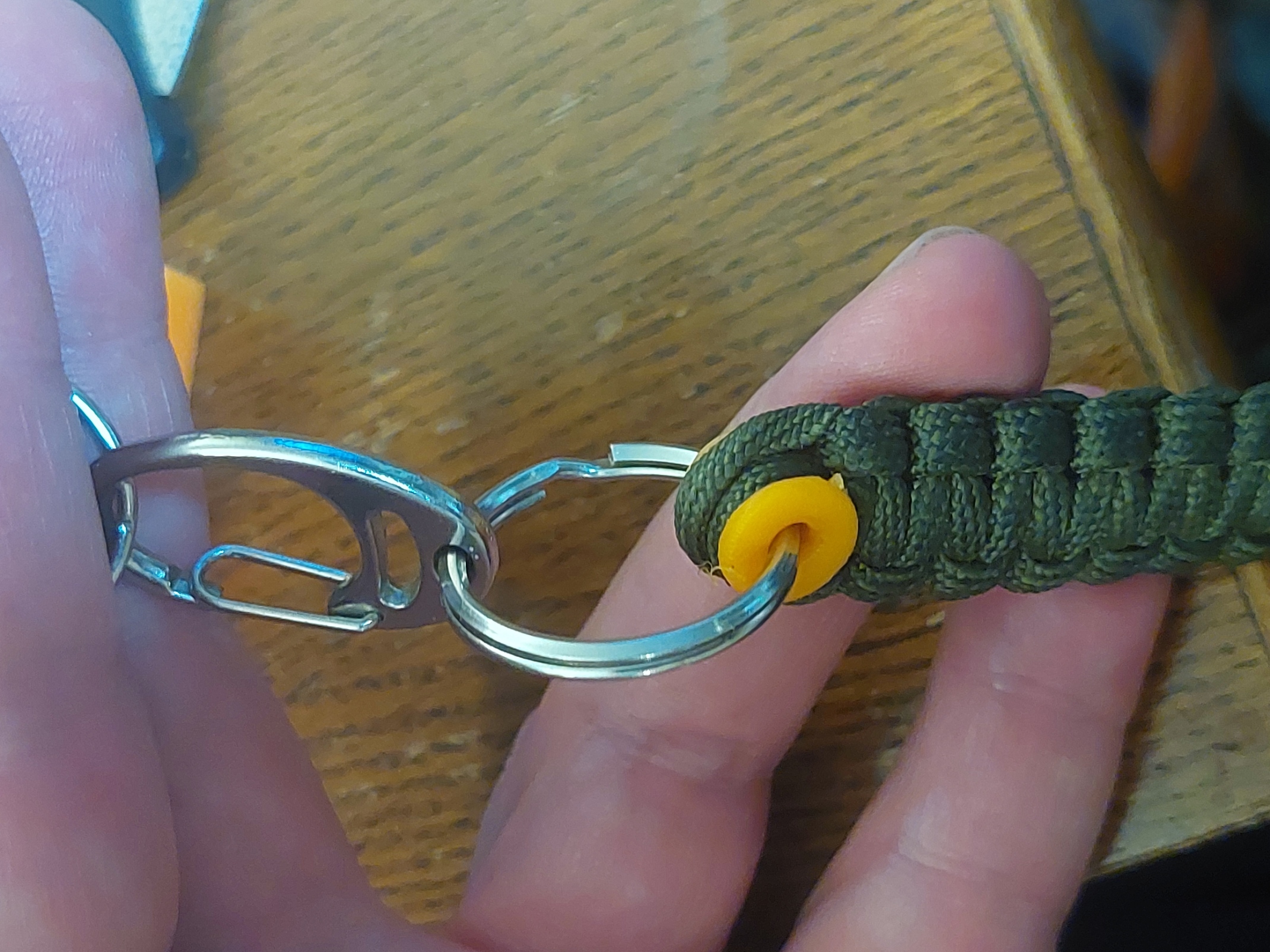 Split ring to paracord grommet