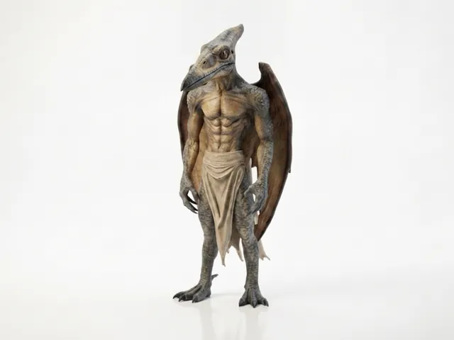 Civilized Pterodactyl Sculpture Animal Figurine 3D Printable