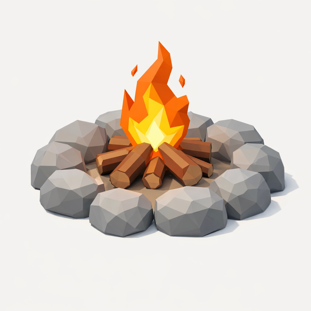 Low Poly Campfire Ring