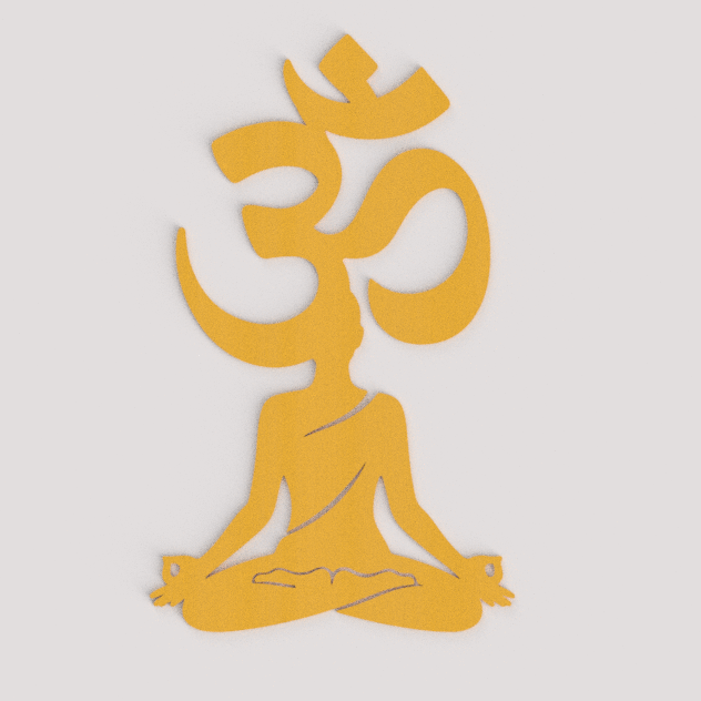 Meditation Silhouette with Om Symbol – Minimalist Yoga & Zen Wall Art | Spiritual Mindfulness Decor | Easy 3D Print 3D model