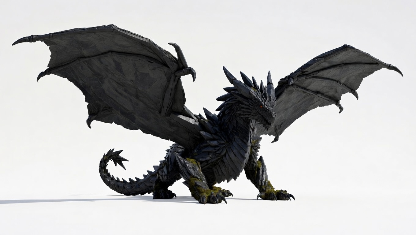 a great stone dragon