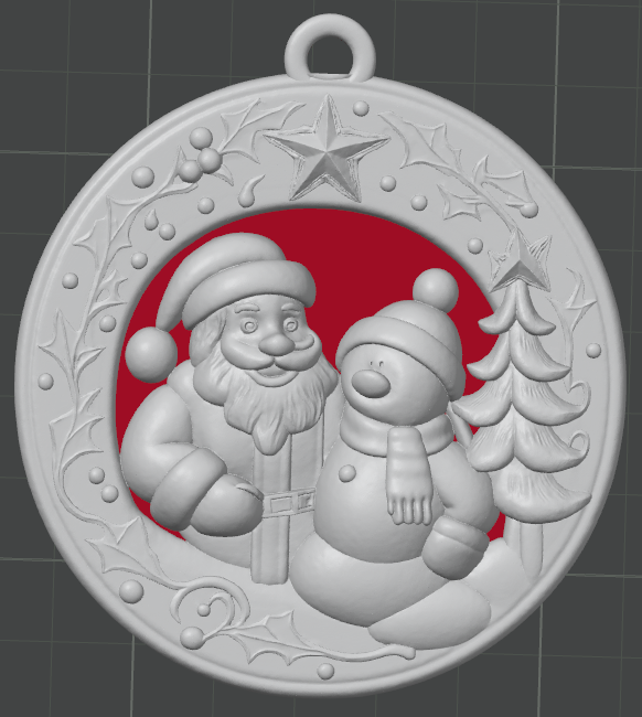 Santa & Snowman Christmas Ornament