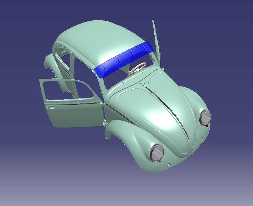 VW Beetle Split Window Open Doors with side trim