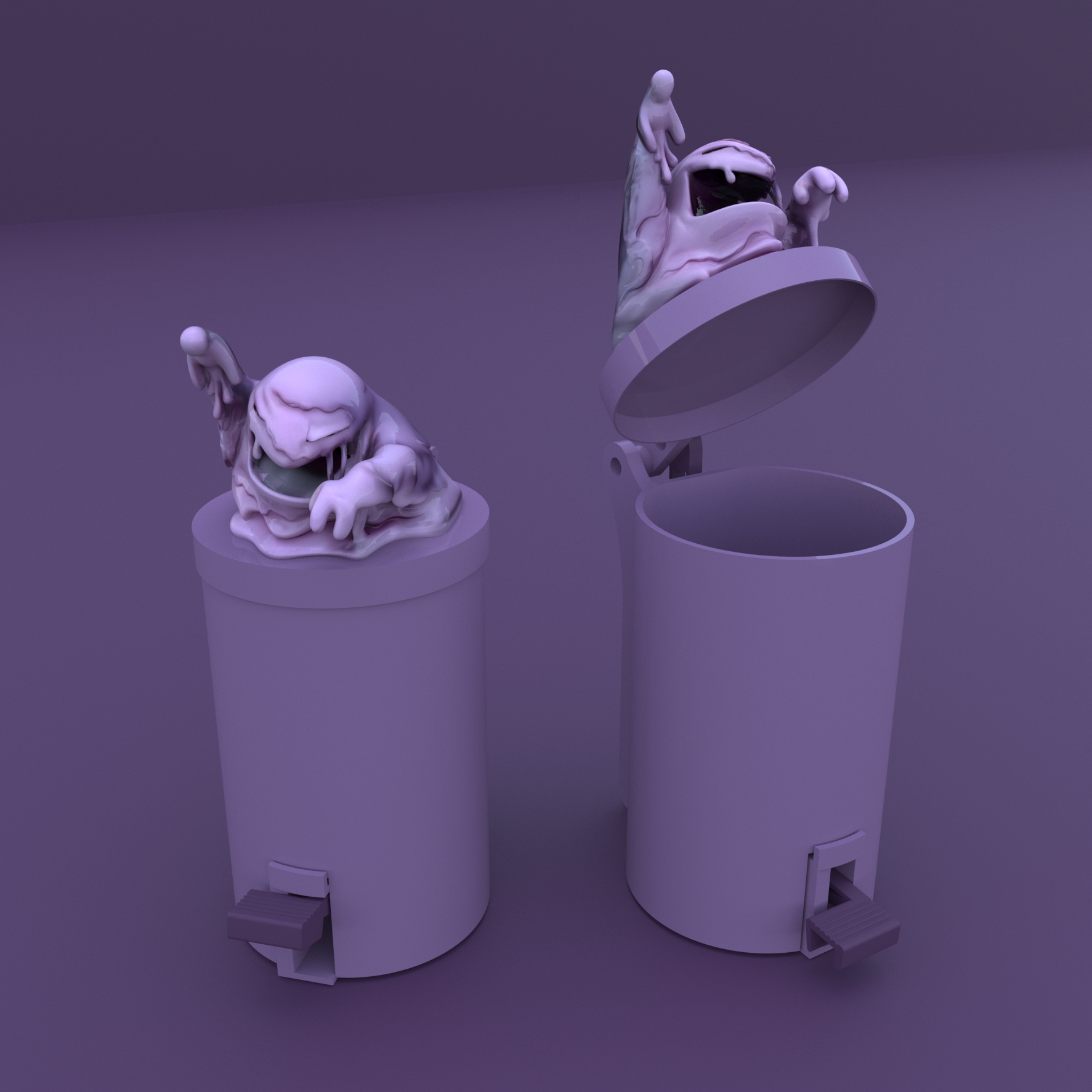℗069 Muk pedal bin Pokemon Printable 3D model