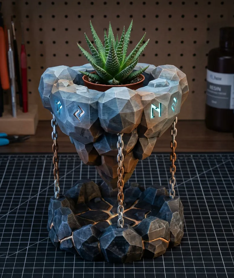 Floating Fantasy Island Planter | Magic Runes Pot by Fluid Prints |  Download free STL model | Printables.com