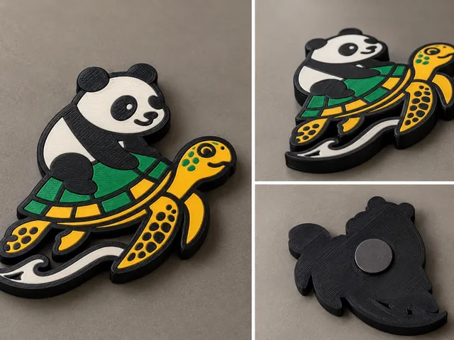 Cute Flying Turtle Panda Magnet