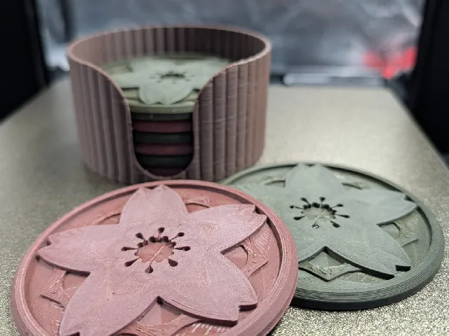 Sakura Coasters + Simple Holder