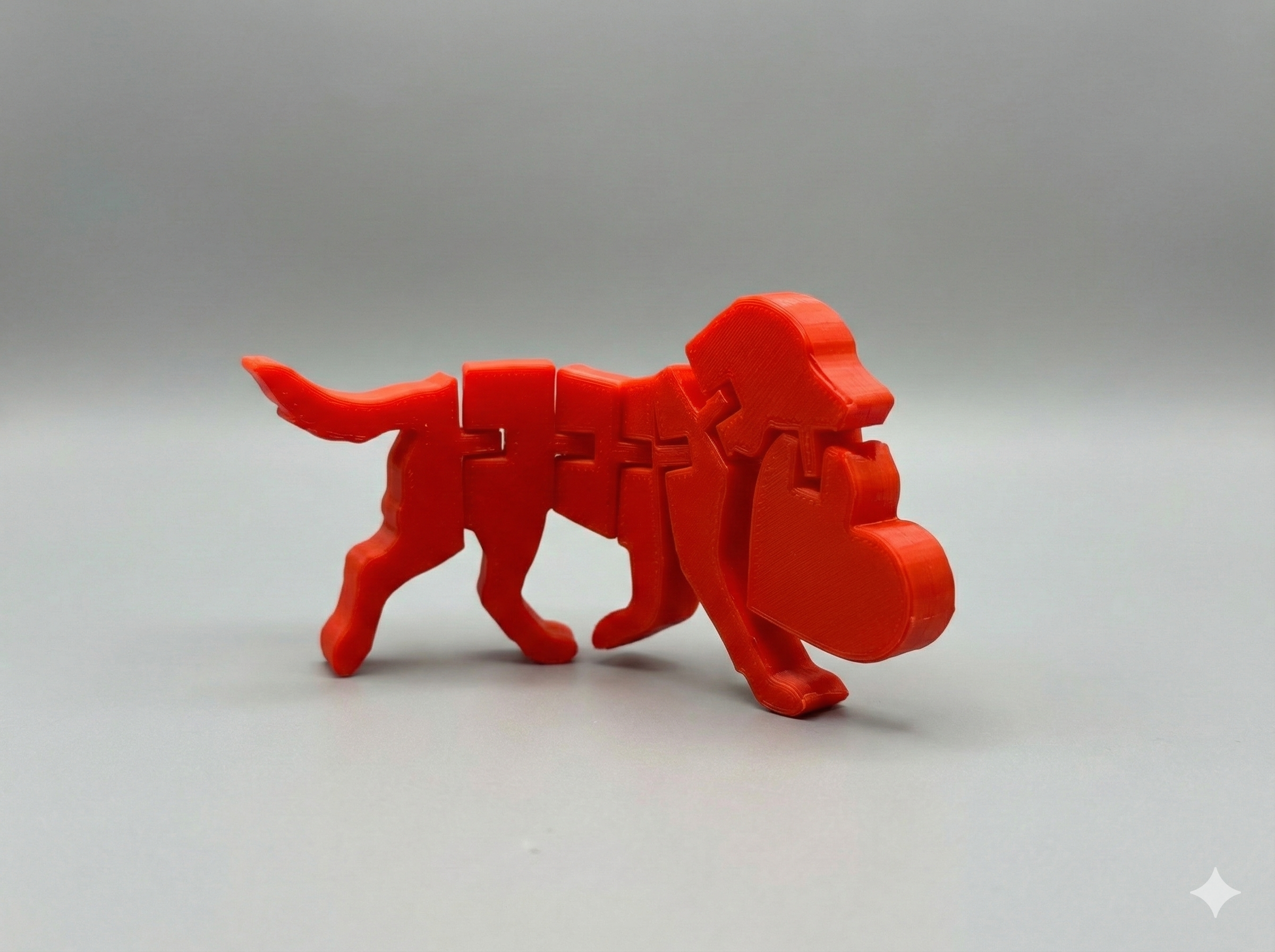 Flexi Valentine's Day Dog - Articulated Heart Toy