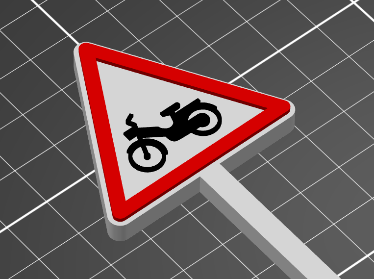 Panneau attention danger mobylette