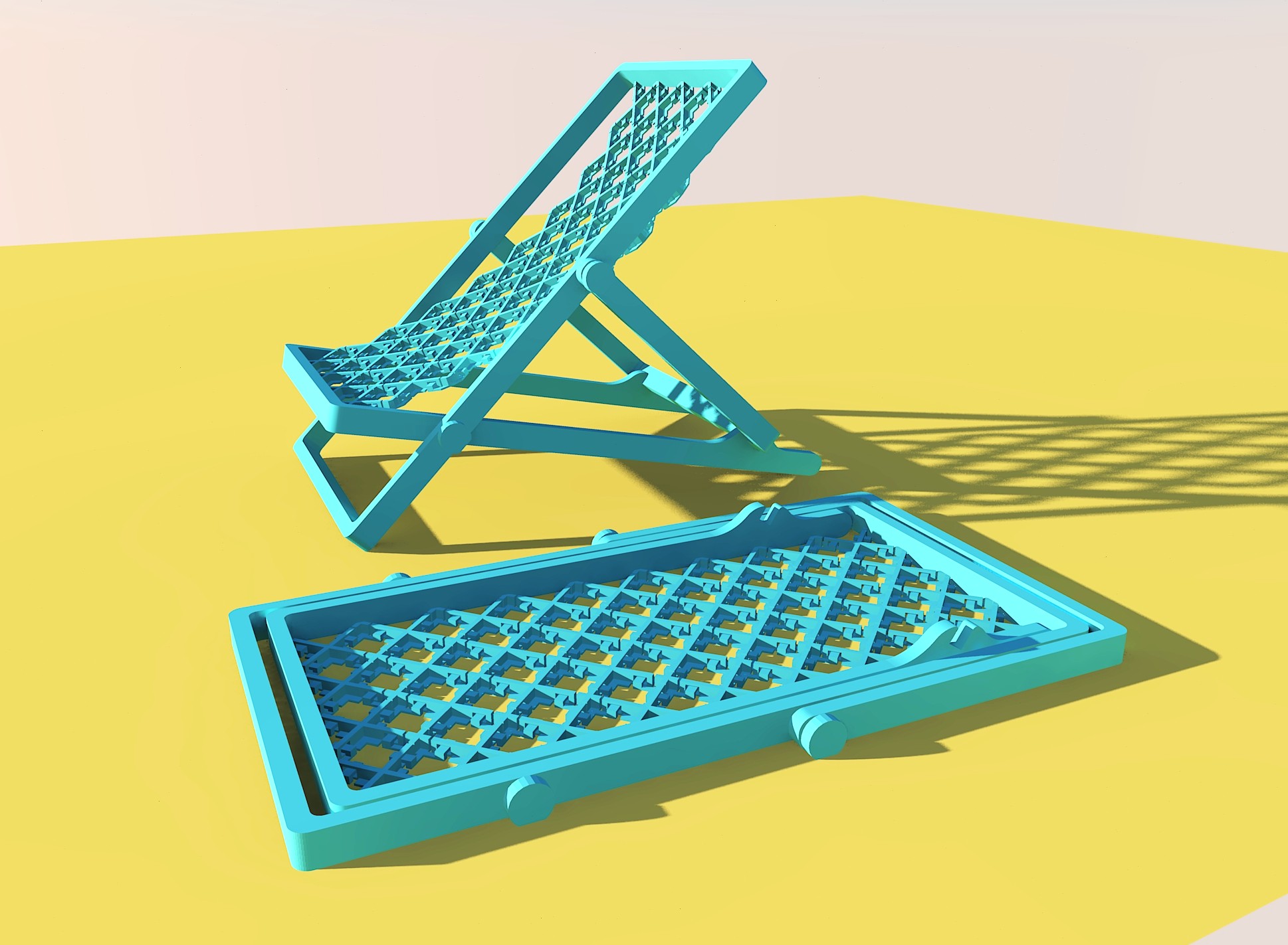 Foldable beach chair phone stand
