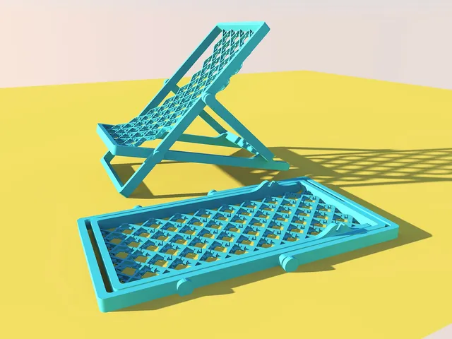 Foldable beach chair phone stand