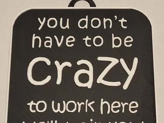 Funny text/plate for work