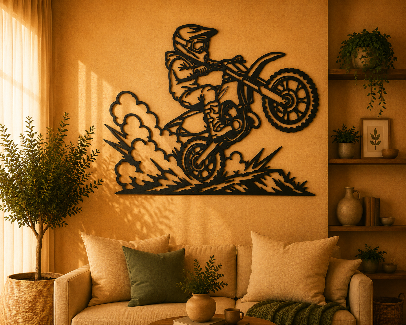 Motocross Dirt Bike Jump 2D Wall Art