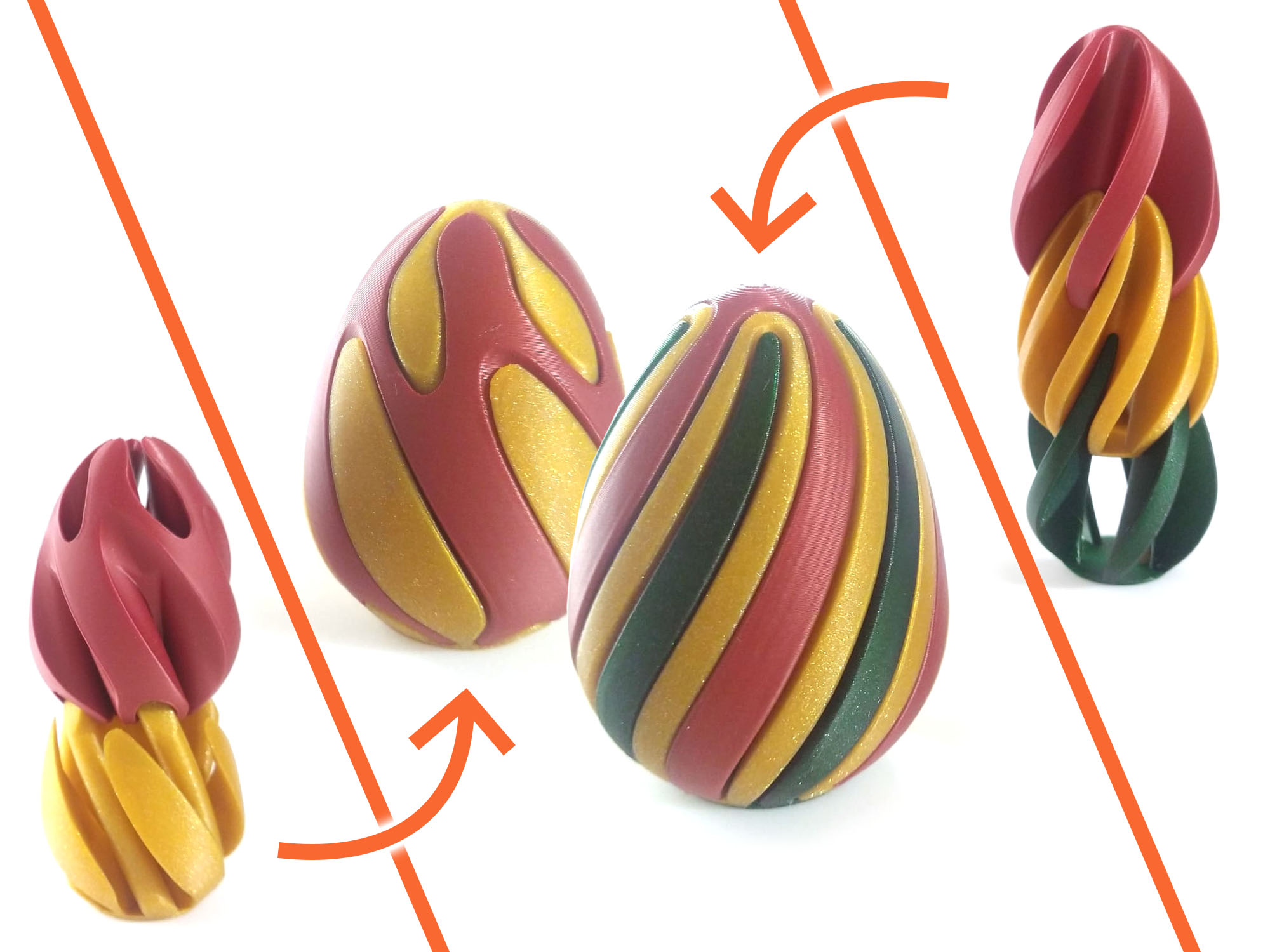 Single Extruder - Multi Color - Easter Eggs (Extra Twist) 3D model thumbnail